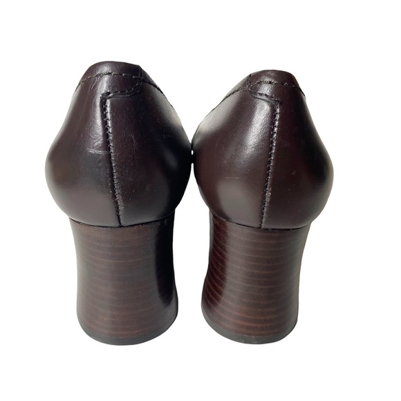 Nine West Harado Y2K Stacked Heel Leather Shoes. Size 8M - Picture 3 of 6